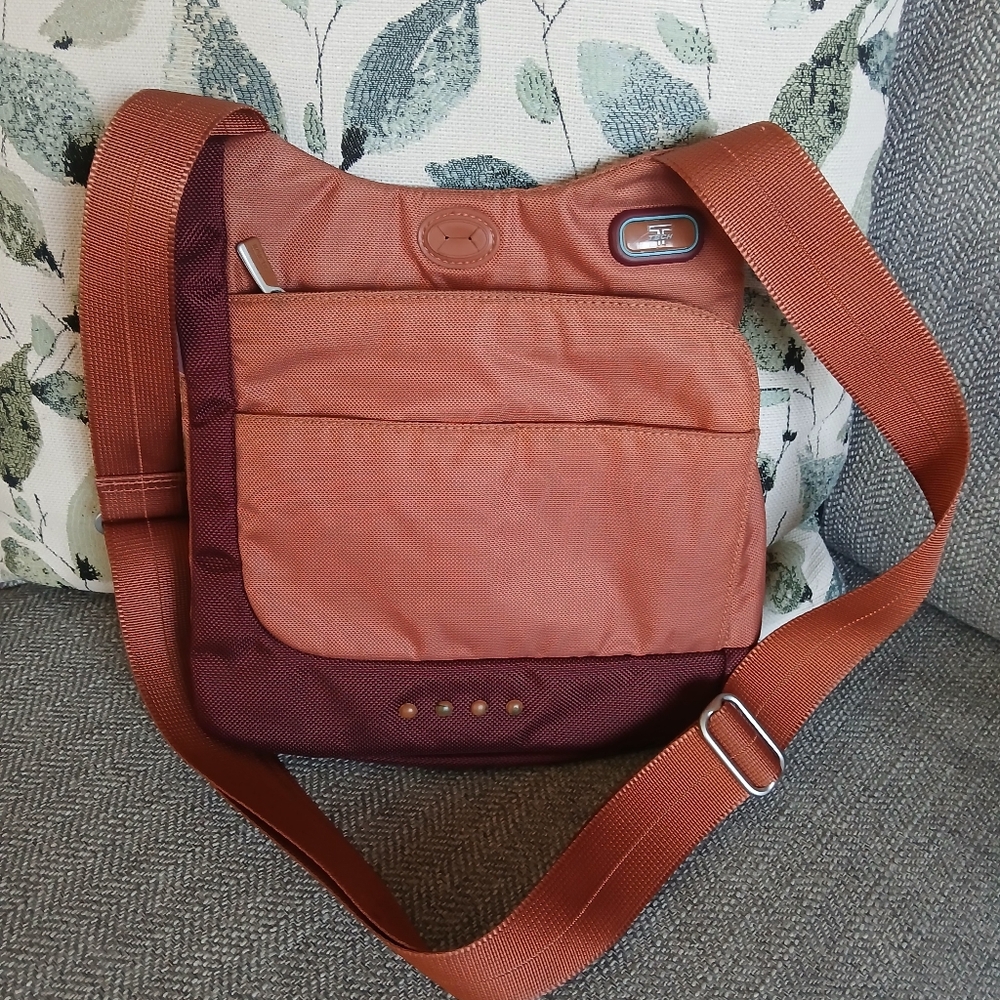 Tumi T-Tech Nylon McKenna Crossbody Bag in Burnt Orange. 5132CND - Picture 5 of 11